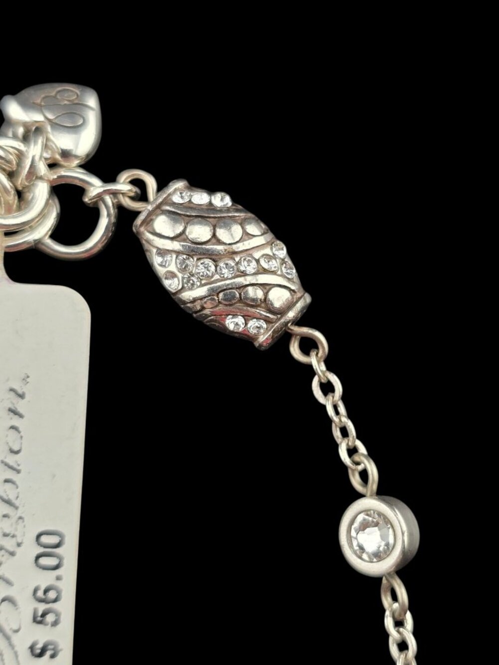 Brighton Cosmic Trail Silver-Tone Bracelet Swarovski Crystals Heart Adjustable - Picture 4 of 6